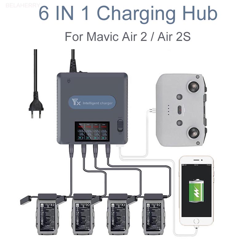 Drone Battery Balance Charger - 6 w 1 cyfrowy wyświetlacz ładowarka